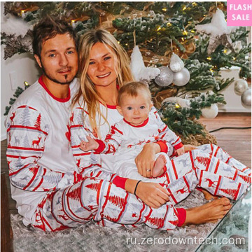Рождественский принт Семейные белые медведи Рождественские пижамы